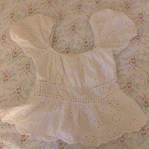 white flowy top